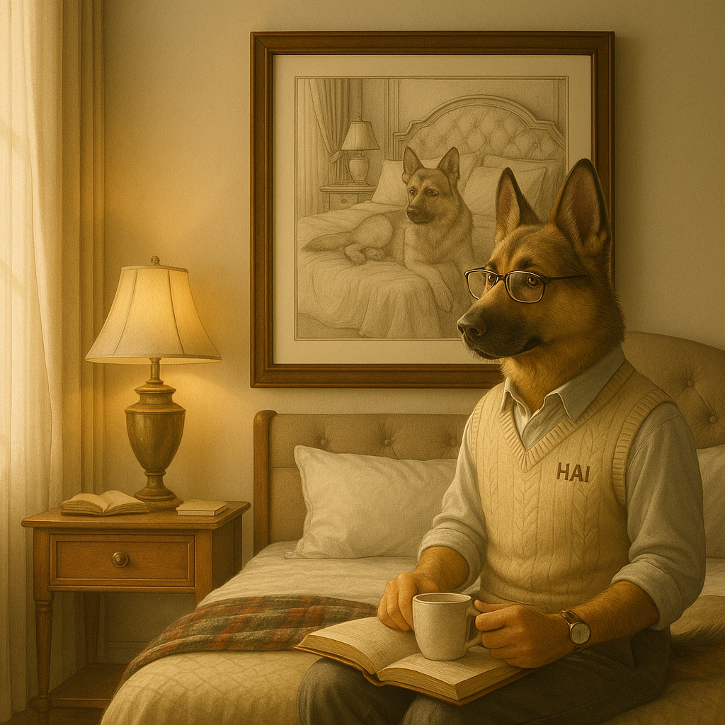Guard of Grace – German Shepherd Bedroom Portrait