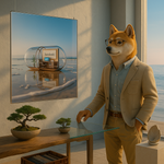 Shallow Shores – Minimal Realism Oceanfront Workspace Art Print