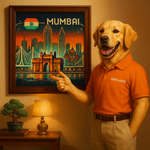 Mumbai: The City of Dreams – AI Aerial Skyline Art Print