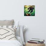 metal print of a dog
