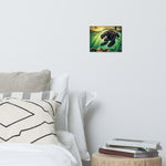 metal print of a dog