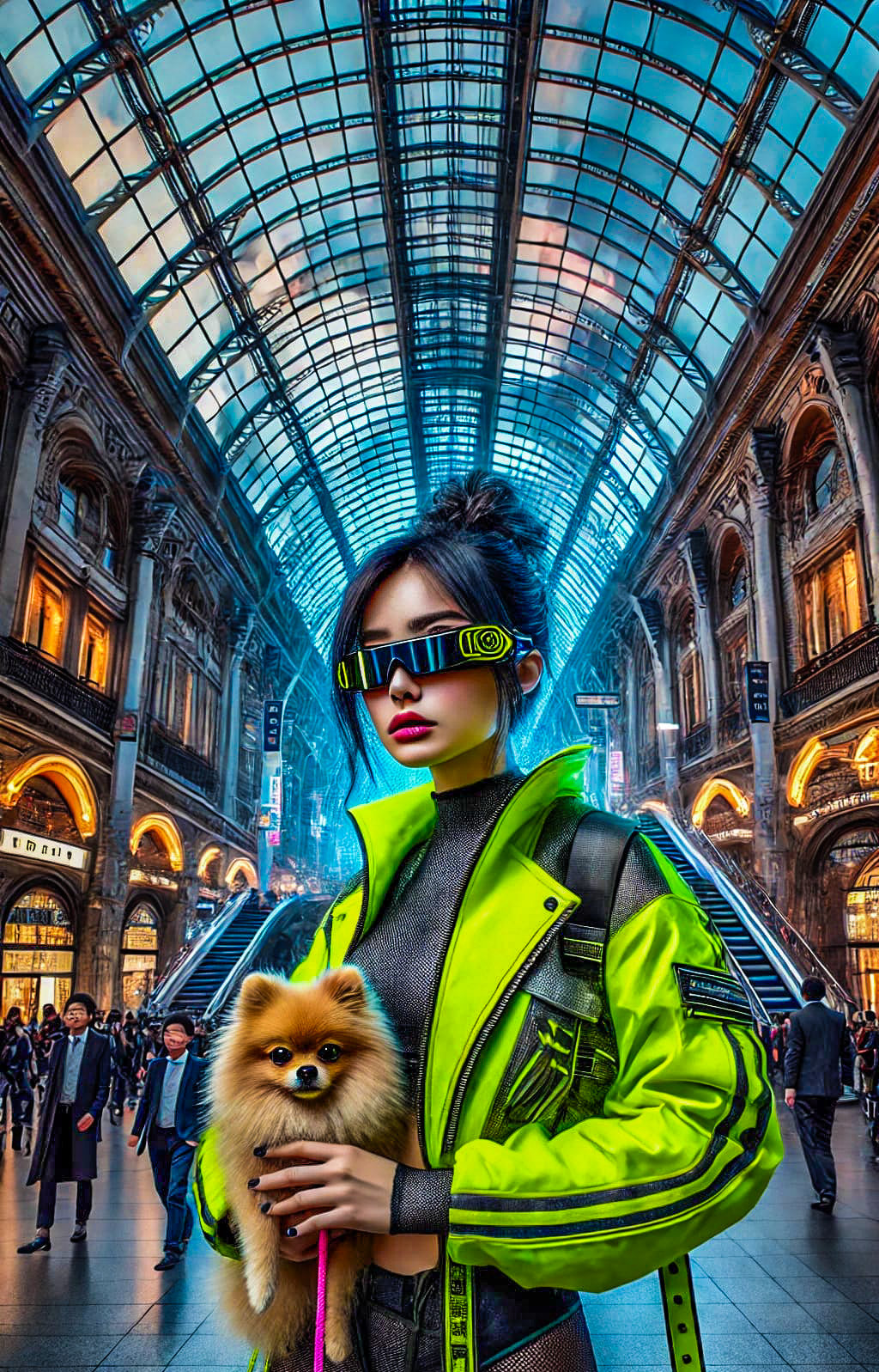 Futuristic Glam with a Pomeranian Twist