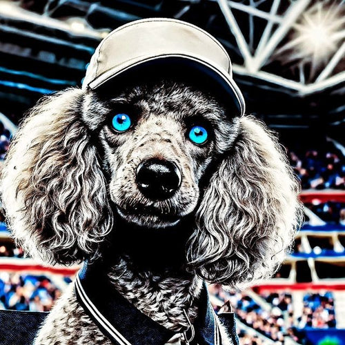 The Blue-Eyed Champion – Striking Dog Portrait Digital Art Print