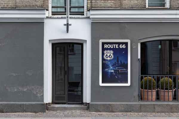 Poster of Route 66 on a building exterior