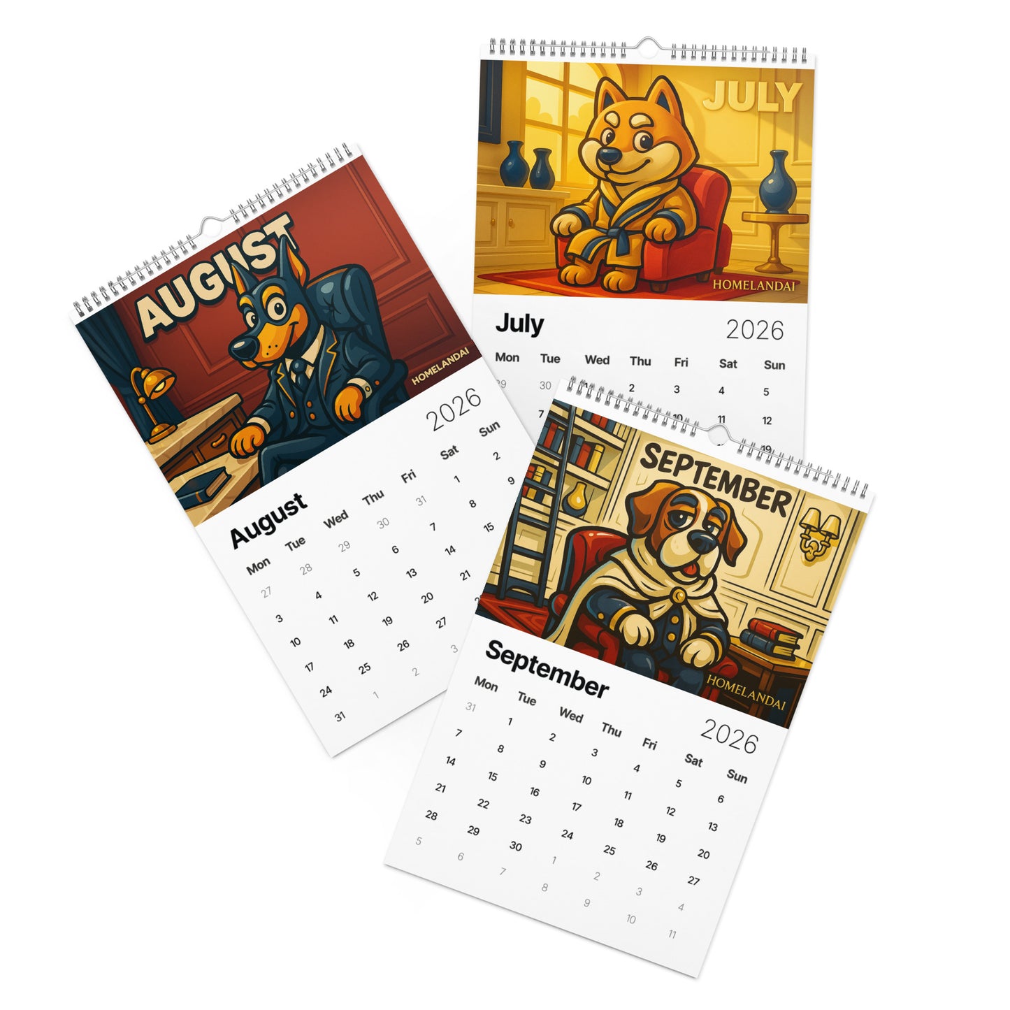 Homelandai Cartoon Wall Calendar (2026)